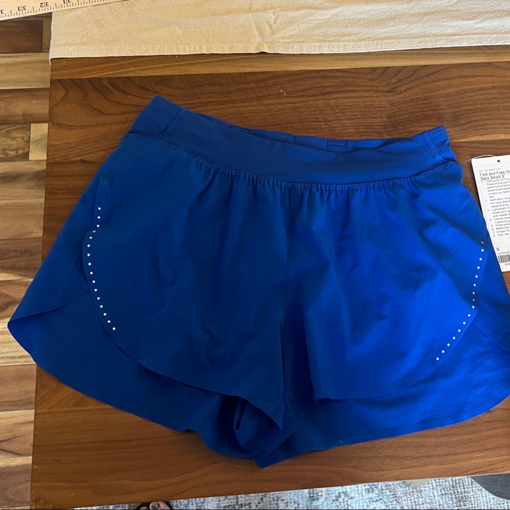 Lululemon Galactic Cobalt Fast and Free Shorts